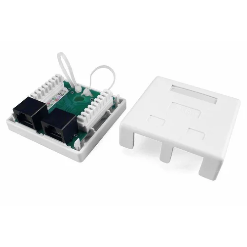 Розетка компьютерная 2-м ОП SB1-2-8P8C-C5e-WH RJ45 (8P8C) кат.5E Dual IDC Hyperline 430234